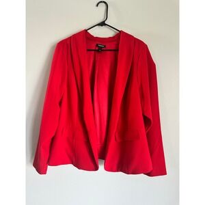 Torrid Red Blazer Plus Size Open Front Career Jacket Size 3 3X‎ 22/24